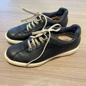 Salvatore Ferragamo Leather Sneakers Navy Blue Size 6 Women’s